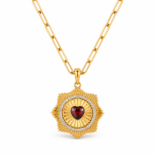 Goldene Herz Medaillon Halskette – 18K Vergoldung
