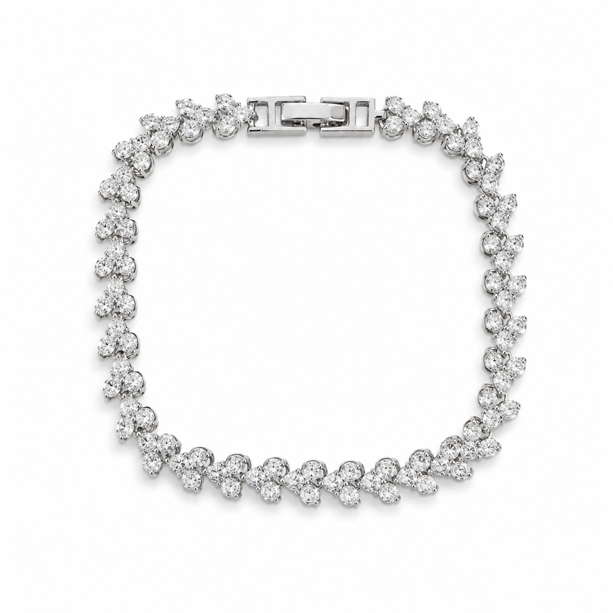 Luxe Tennis Armband – Silberfarben