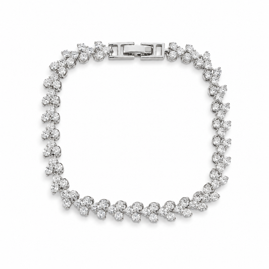 Luxe Tennis Armband – Silberfarben
