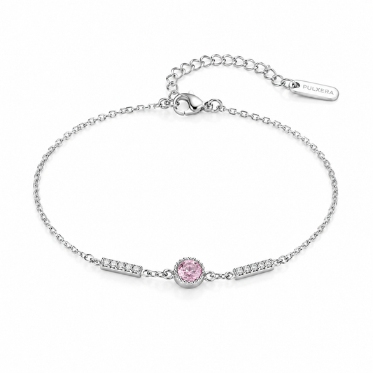 Pink Stone Armband – Silberfarben