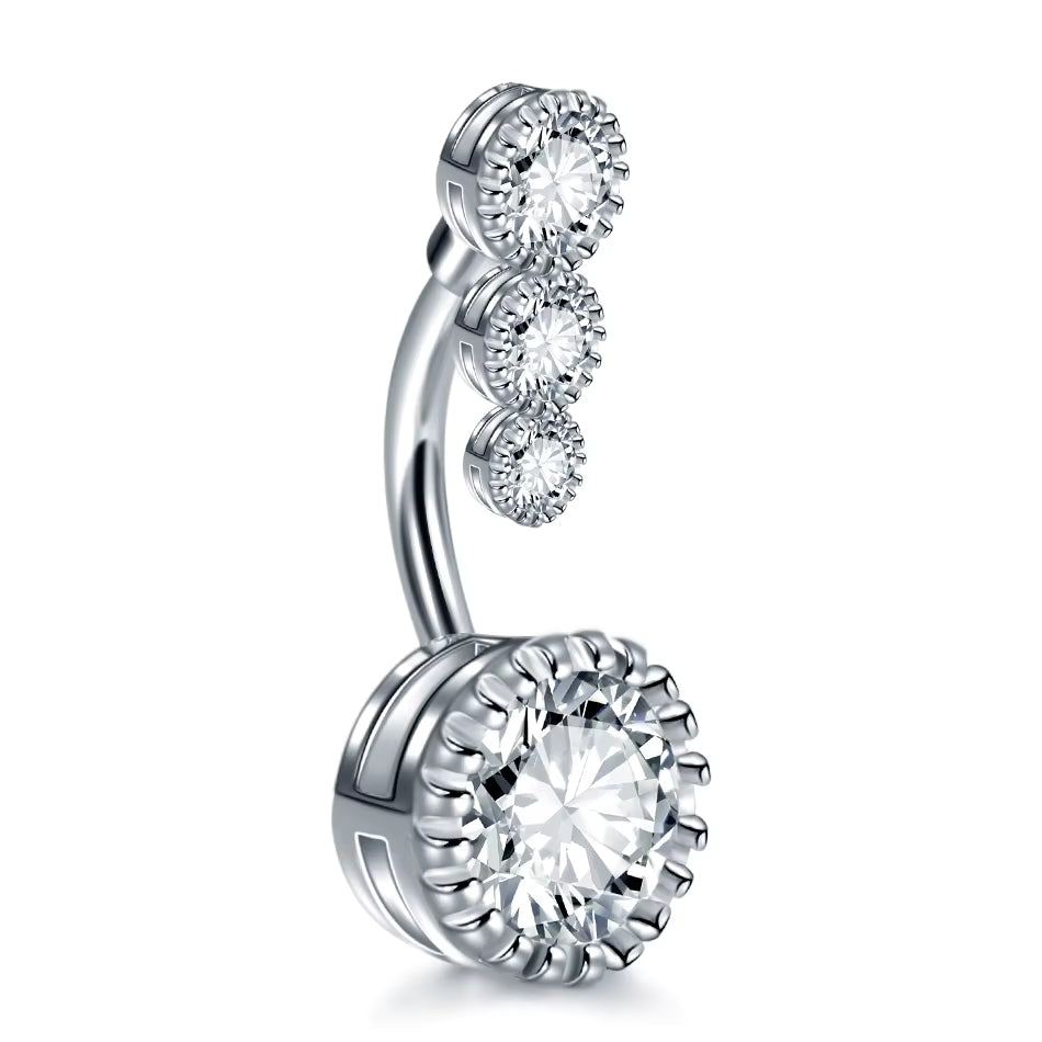 Bauchnabelpiercing mit Kristallsteinen – eleganter Nabelring mit funkelnden Strass-Details