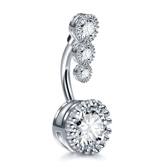 Bauchnabelpiercing mit Kristallsteinen – eleganter Nabelring mit funkelnden Strass-Details