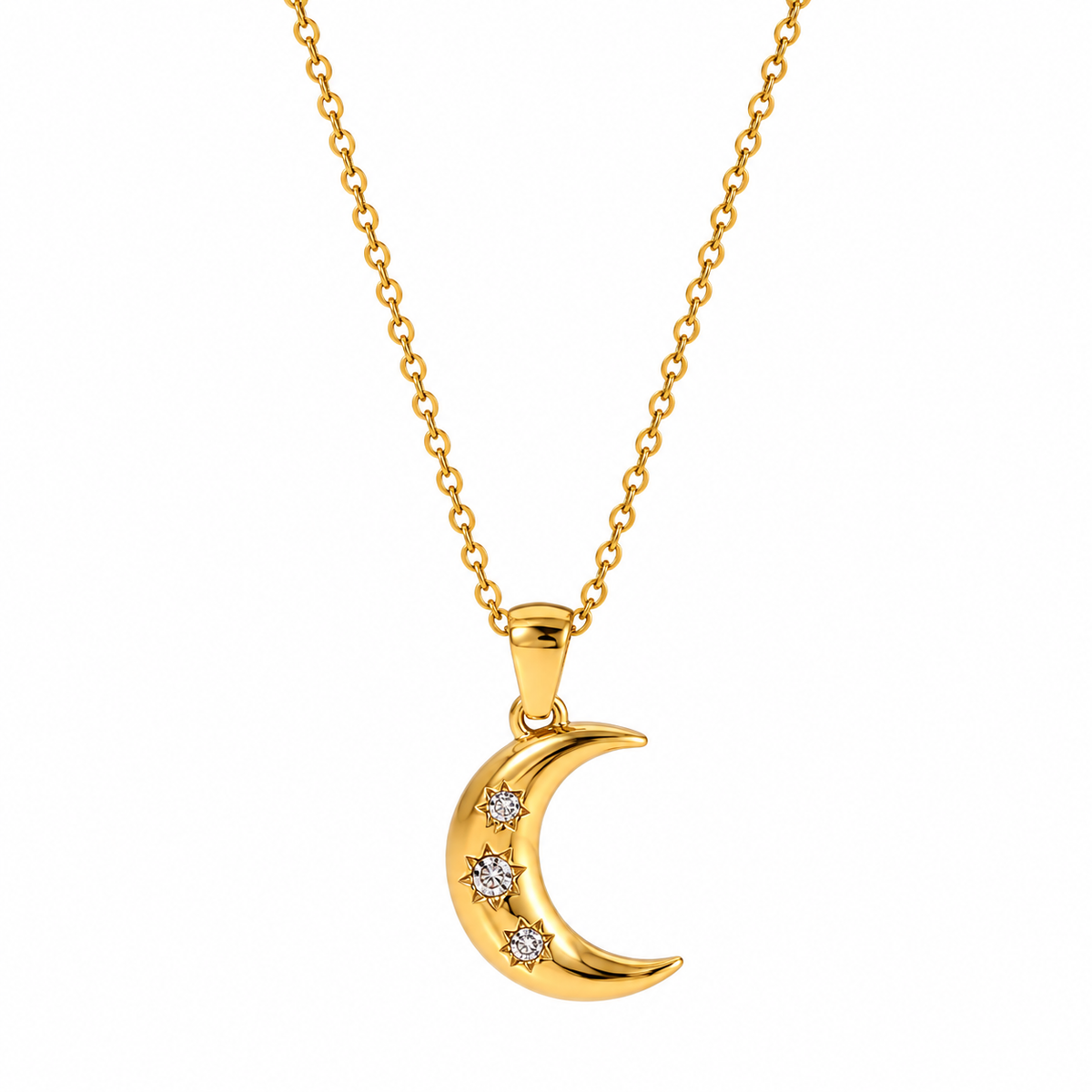 Moonlight Glow Halskette – 18K Vergoldung