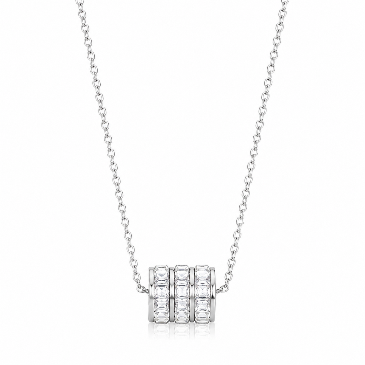 Crystal Roll Halskette – Silber