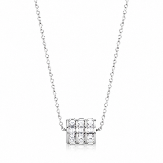 Crystal Roll Halskette – Silber