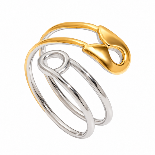 Golden Twist Ring – Silver & Gold