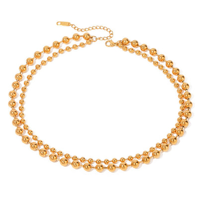 Aurora Sphere Duo Halskette im 18K Gold Look - PULXERA