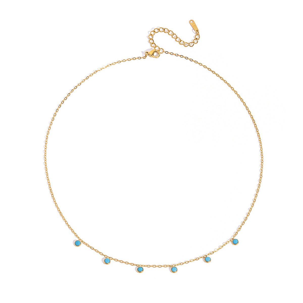 Azure Drops Halskette im 18K Gold Look - PULXERA