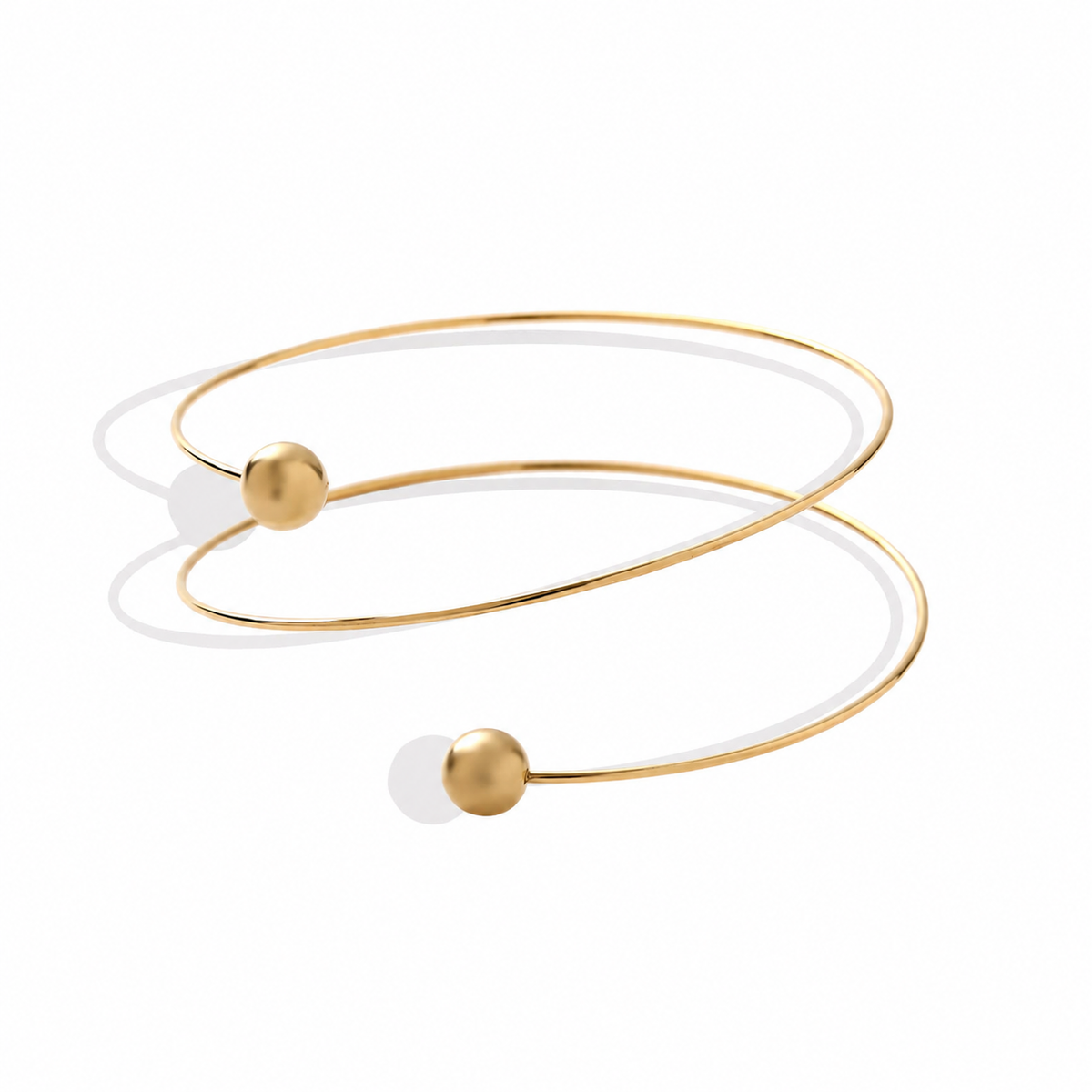 Goldener Oberarmreif mit Kugel-Details – 316L Edelstahl