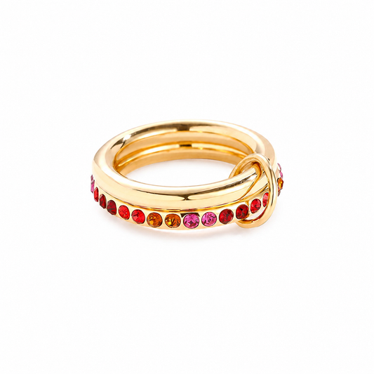 Rainbow Link Ring – Gold