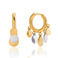 Bi - Color Dangle Hoops – Gold - Silber Creolen mit schimmernden Plättchen - PULXERA