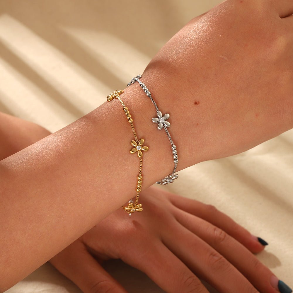 Blumen Armband im 18K Gold look - PULXERA