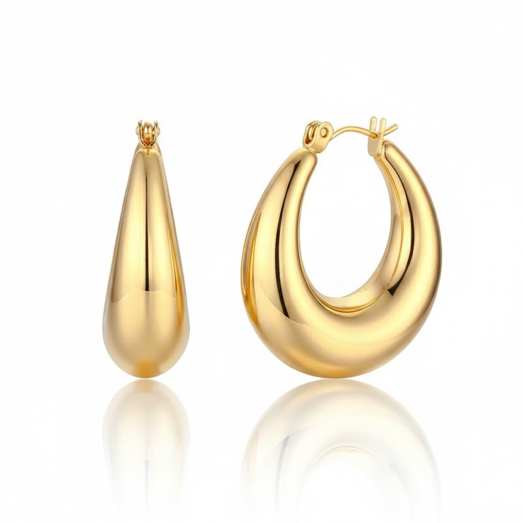 Bold Liquid Gold Hoops – Tropfenförmige Statement - Ohrringe - PULXERA