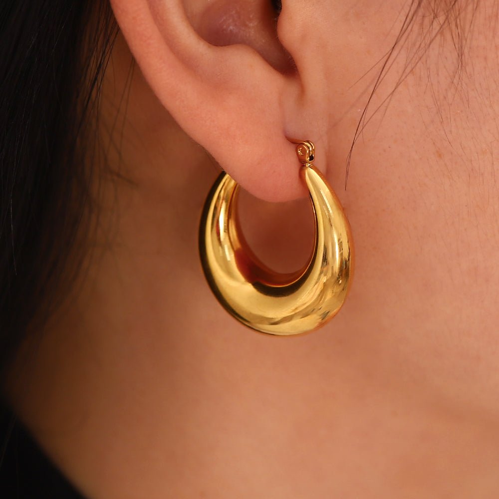Bold Liquid Gold Hoops – Tropfenförmige Statement - Ohrringe - PULXERA