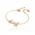 Butterfly Duo Armband – 18K Gold Look & Perlmutt - Optik - PULXERA