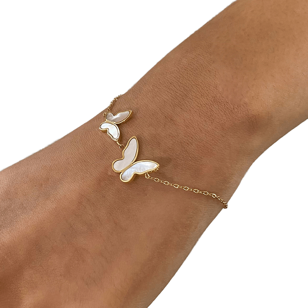 Butterfly Duo Armband im 18K Gold look - PULXERA