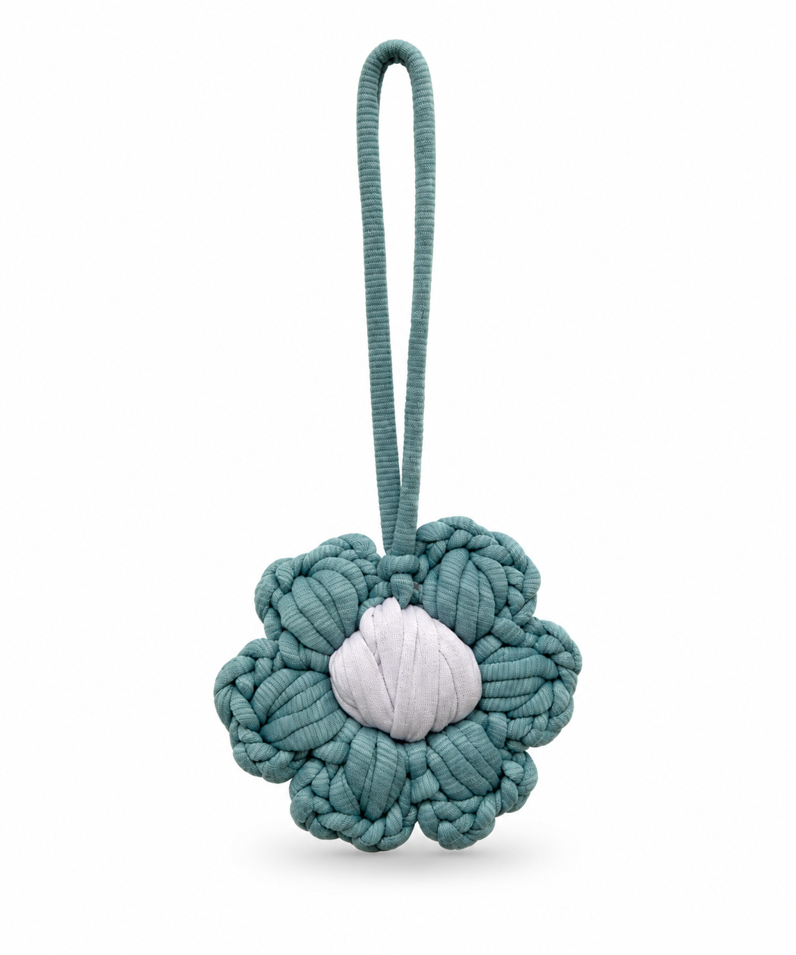 Handmade Ocean Blossom Bag Charm – Mint & White