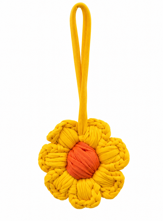Handmade Sunny Blossom Bag Charm – Gelb