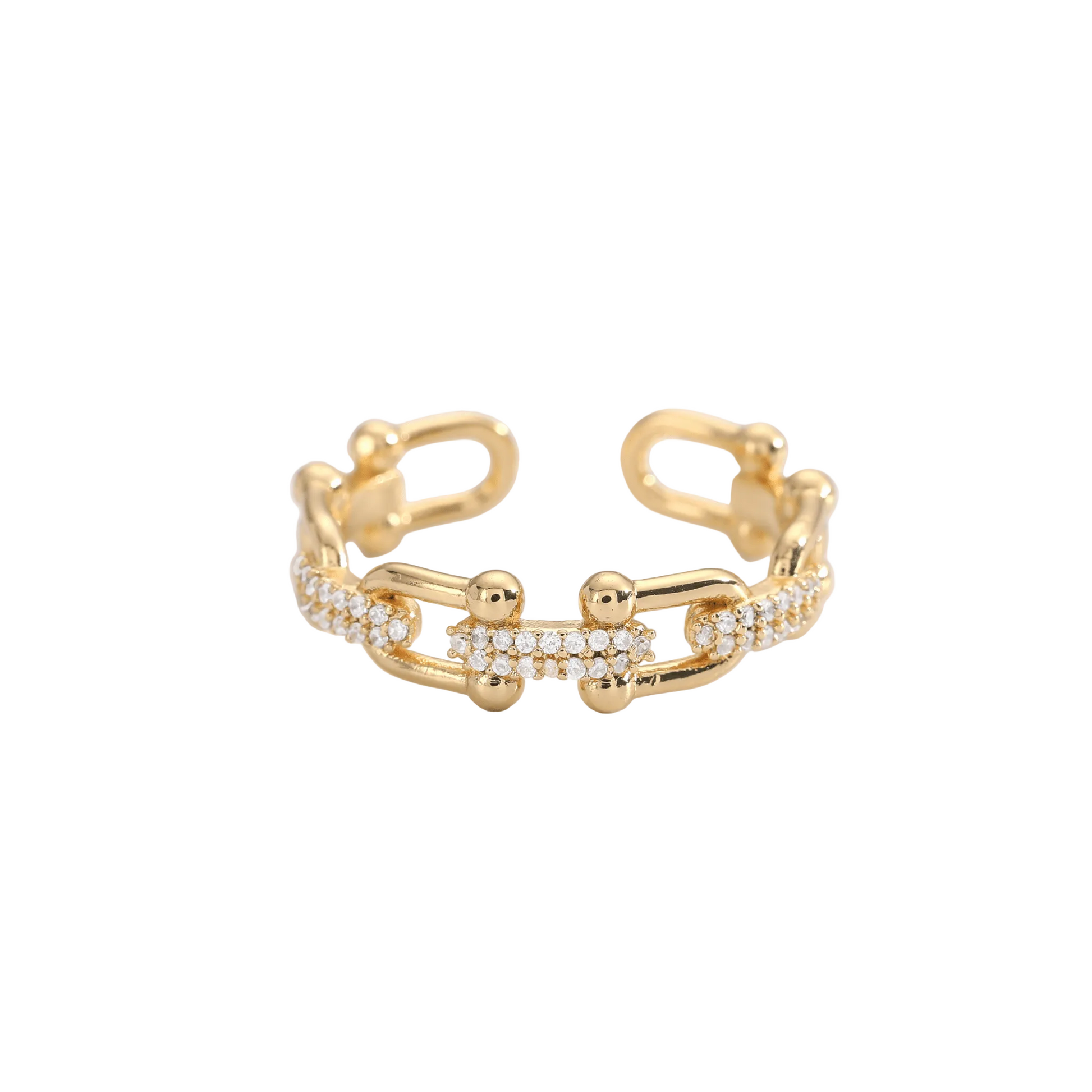 Chain Glam Ring im 18 K Gold look - PULXERA