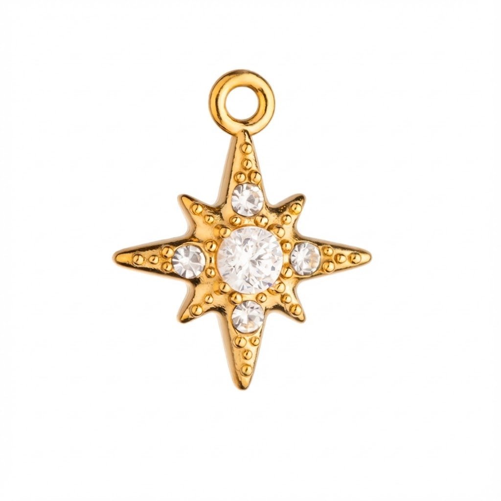 Charm „Shining Star“ – Vergoldeter Anhänger mit Zirkonia - PULXERA