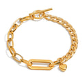 Chunky Heart Chain Armband – 18K Gold Look - PULXERA