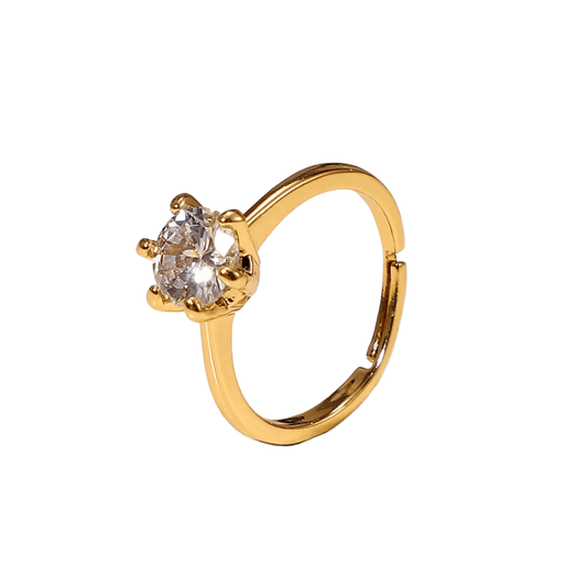 Classic Diamant Ring im 18 K Gold look - PULXERA
