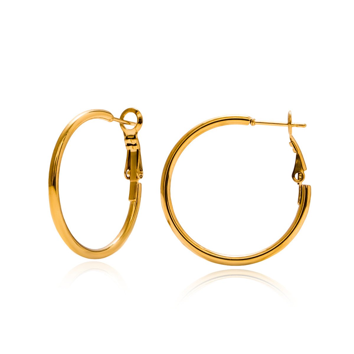 Classic Gold Hoops – Zeitlose goldene Creolen aus Edelstahl - PULXERA