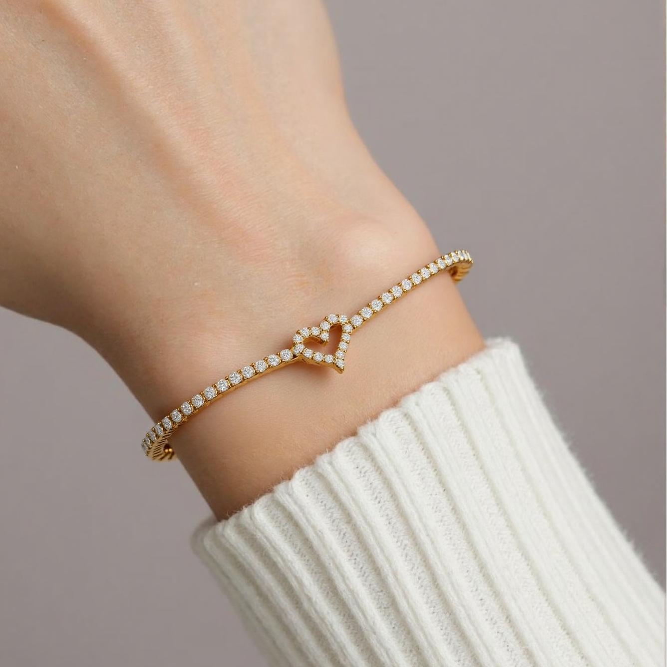 Crystal Heart im 18K Gold look - PULXERA