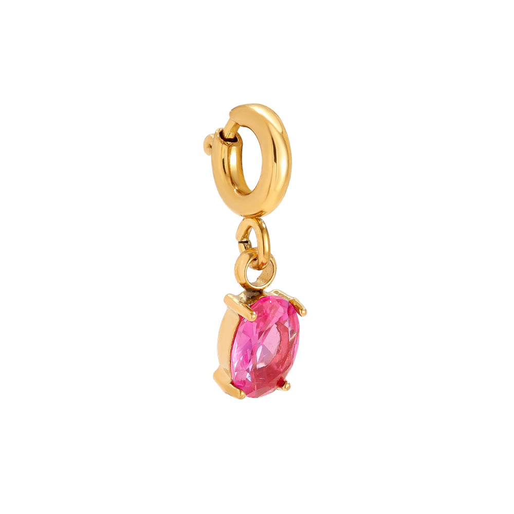 Charm - Pink Glow im 18k Gold look