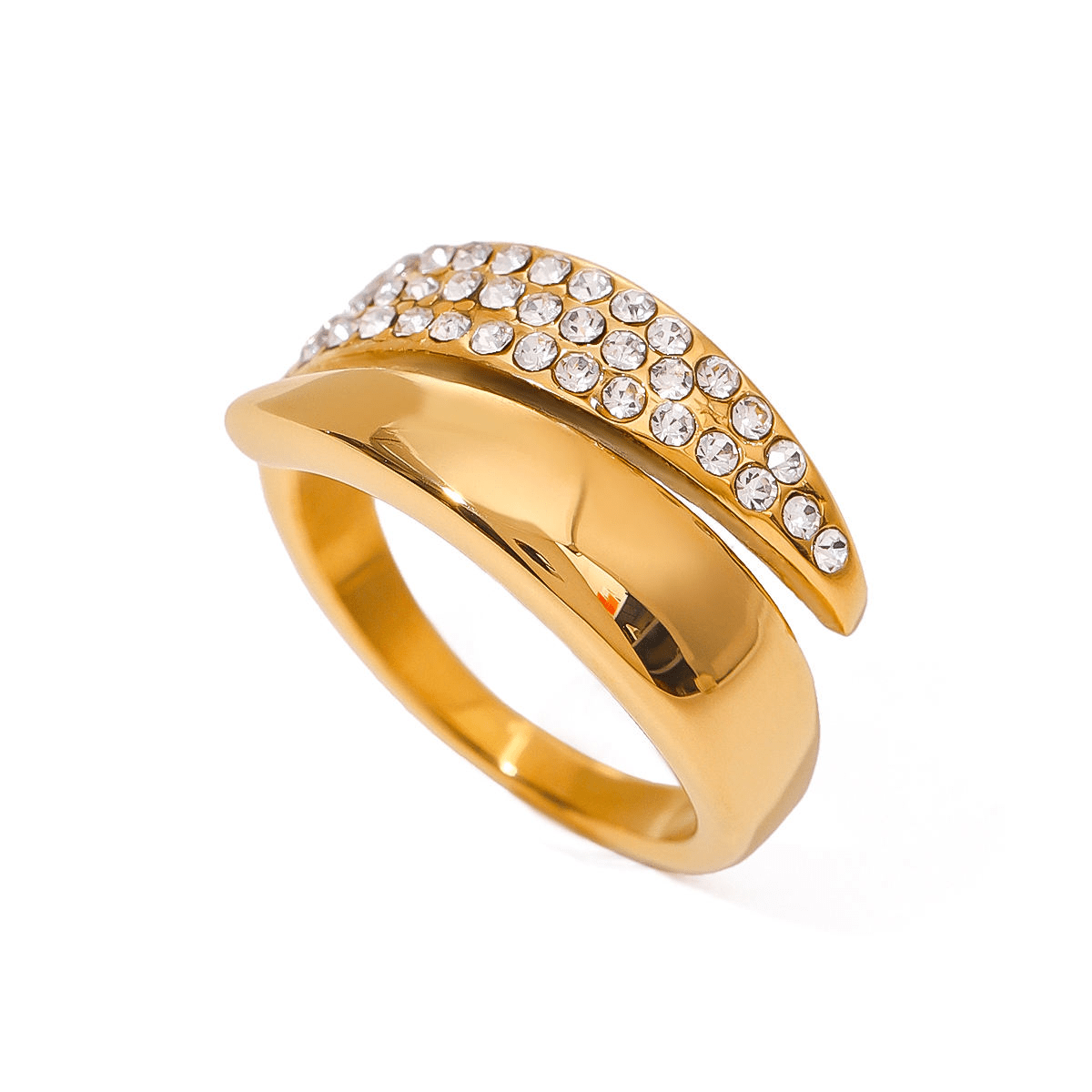 Dual Luxury Band Ring im 18 K Gold look - PULXERA