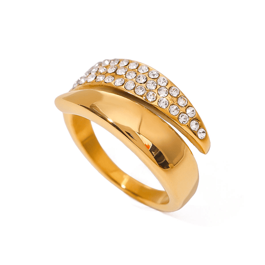 Dual Luxury Band Ring im 18 K Gold look - PULXERA