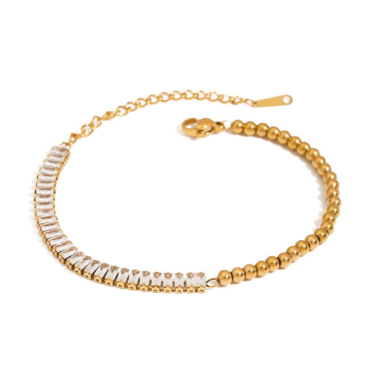 Elegance Mix – Zirkonia & Goldperlen Armband - PULXERA