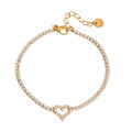 Elegantes Herzarmband „Crystal Heart“ – Gold & Funkelnde Akzente - PULXERA