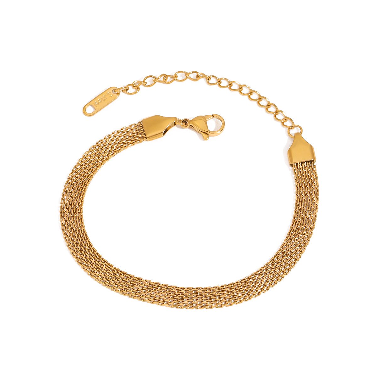 Elegantes Mesh - Armband – Feines Edelstahlgeflecht in Gold - PULXERA