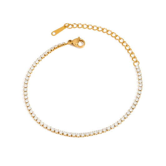 Elegantes Tennisarmband – Gold – Verstellbar & Hochwertig - PULXERA