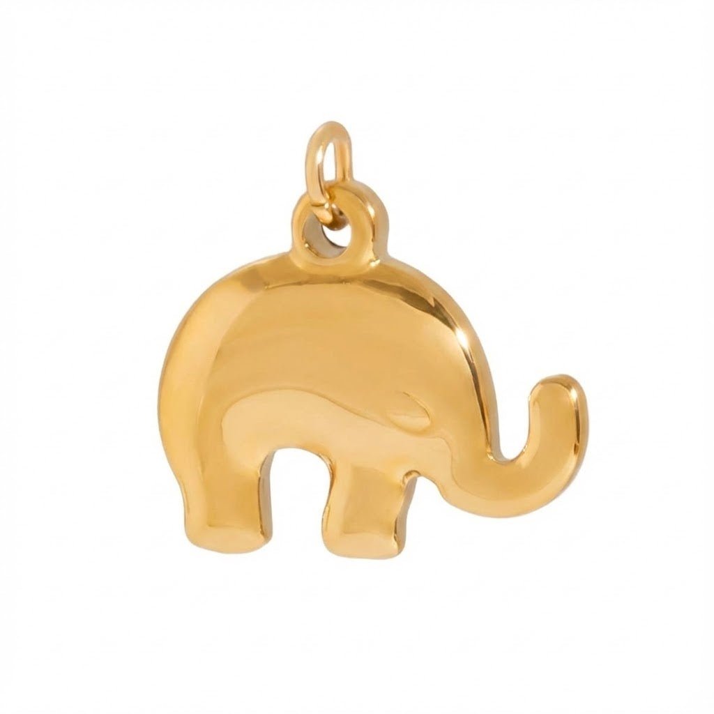 Elephant Charm – Goldener Elefantenanhänger für Creolen & Ketten - PULXERA