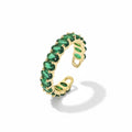 Emerald Crystal Band Ring – Vergoldeter Ring mit tiefgrünen Premium - Steinen - PULXERA