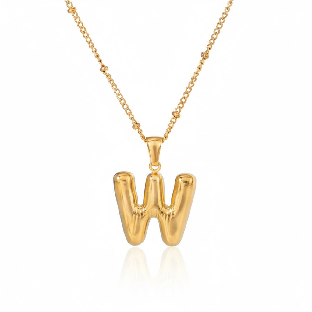 Gold Initial Necklace – Vergoldete Buchstaben - Halskette aus Edelstahl (A–Z) - PULXERA