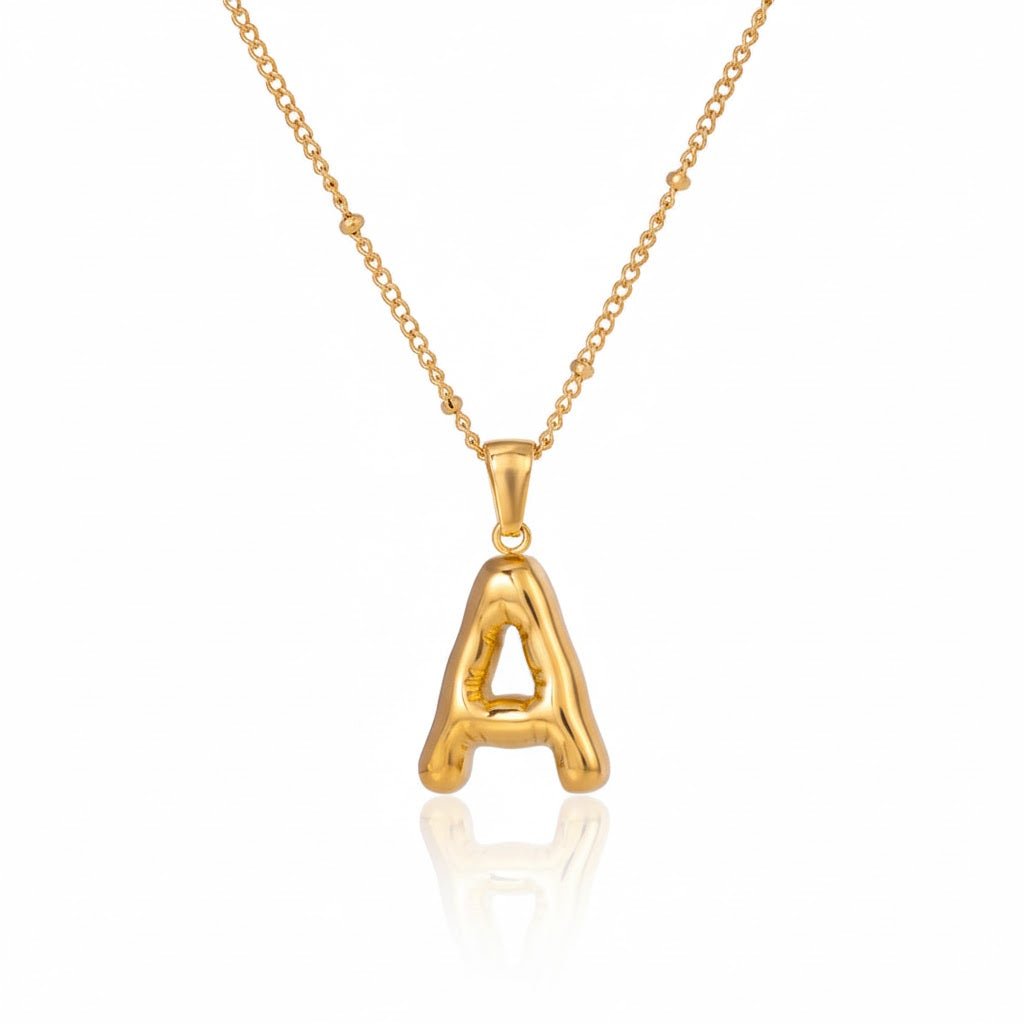 Gold Initial Necklace – Vergoldete Buchstaben - Halskette aus Edelstahl (A–Z) - PULXERA