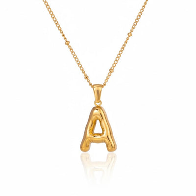 Gold Initial Necklace – Vergoldete Buchstaben - Halskette aus Edelstahl (A–Z) - PULXERA