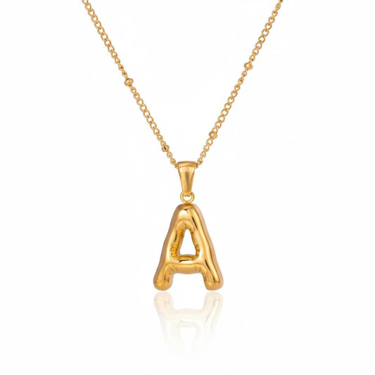 Gold Initial Necklace – Vergoldete Buchstaben - Halskette aus Edelstahl (A–Z) - PULXERA