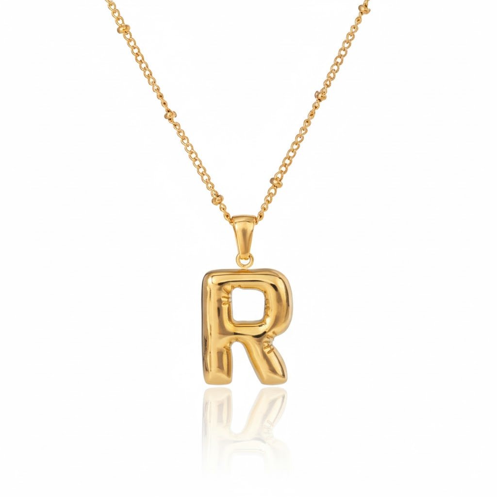Gold Initial Necklace – Vergoldete Buchstaben - Halskette aus Edelstahl (A–Z) - PULXERA