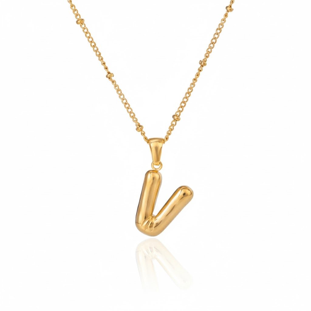 Gold Initial Necklace – Vergoldete Buchstaben - Halskette aus Edelstahl (A–Z) - PULXERA