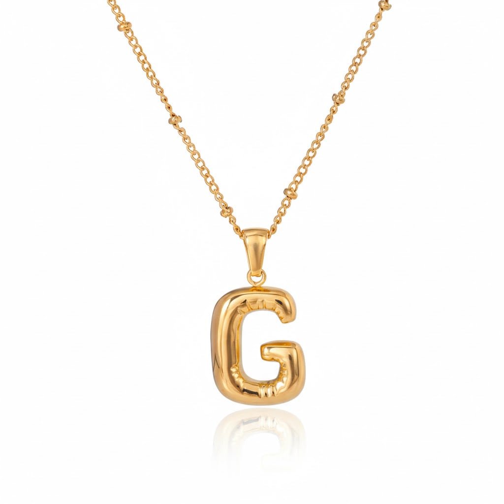 Gold Initial Necklace – Vergoldete Buchstaben - Halskette aus Edelstahl (A–Z) - PULXERA