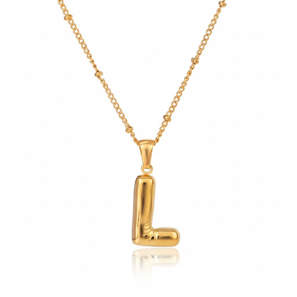 Gold Initial Necklace – Vergoldete Buchstaben - Halskette aus Edelstahl (A–Z) - PULXERA