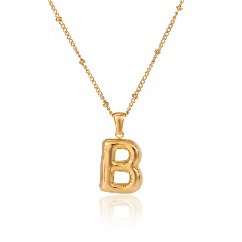 Gold Initial Necklace – Vergoldete Buchstaben - Halskette aus Edelstahl (A–Z) - PULXERA