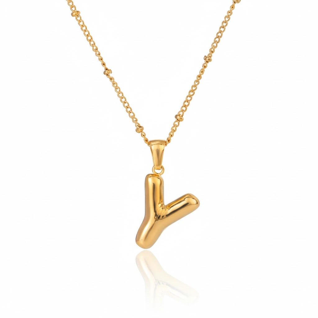 Gold Initial Necklace – Vergoldete Buchstaben - Halskette aus Edelstahl (A–Z) - PULXERA