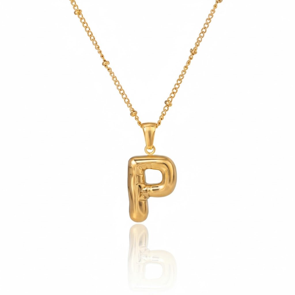 Gold Initial Necklace – Vergoldete Buchstaben - Halskette aus Edelstahl (A–Z) - PULXERA