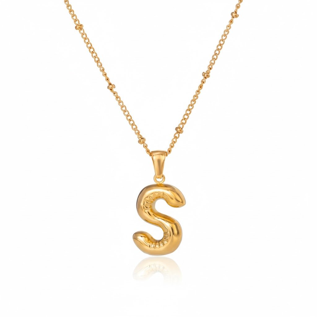 Gold Initial Necklace – Vergoldete Buchstaben - Halskette aus Edelstahl (A–Z) - PULXERA