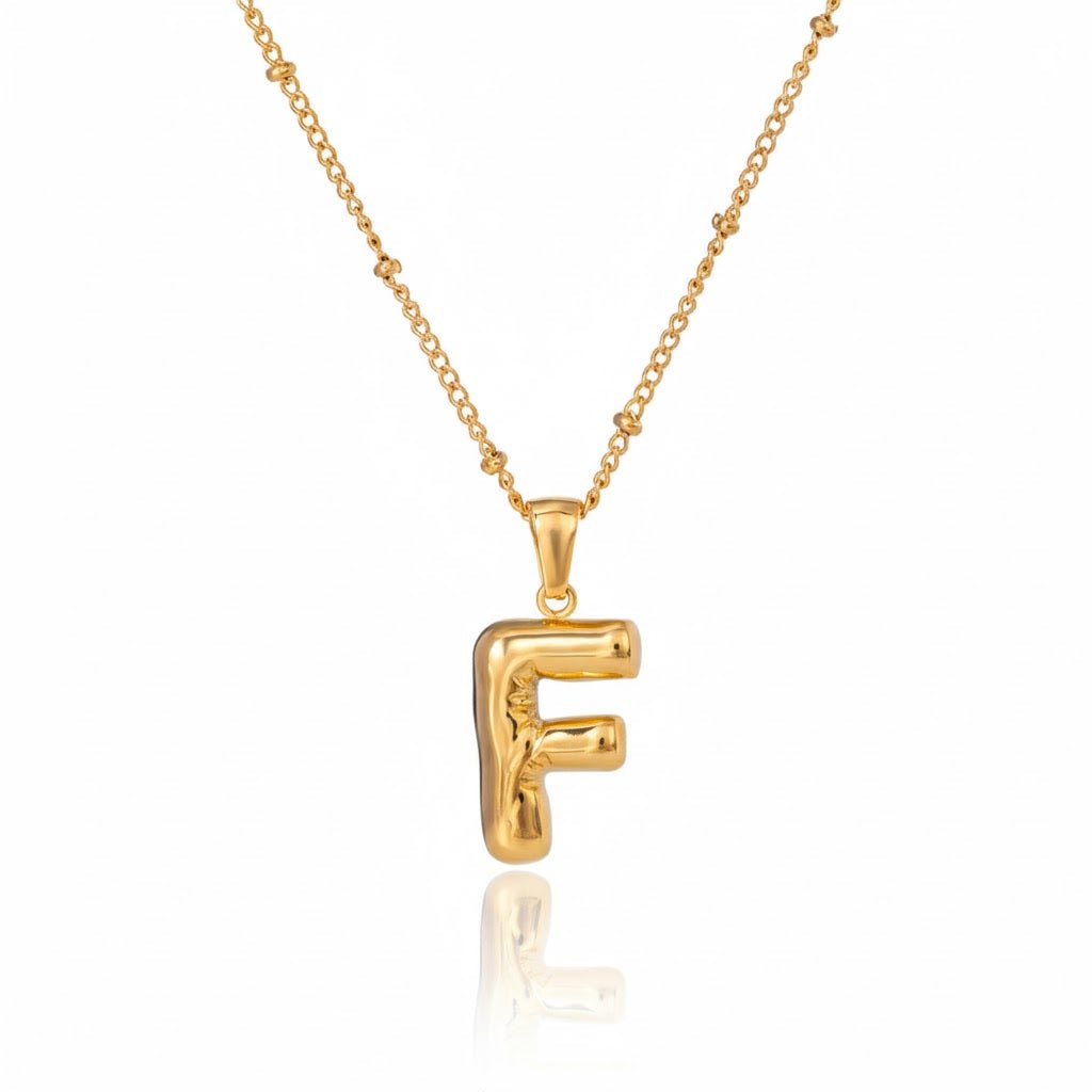 Gold Initial Necklace – Vergoldete Buchstaben - Halskette aus Edelstahl (A–Z) - PULXERA